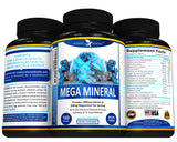 Potent Garden Mega Mineral Supplement Complete Mineral Complex with Calcium Magnesium Zinc Potassium Boron Selenium Chromium & 72 Trace Minerals Iron Free Calcium Supplement -100 Pills