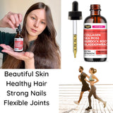 Collagen Mojo Liquid Collagen Peptides with Sea Moss, Burdock Root & Bladderwrack - High Potency/Absorption Formula. Hair, Skin, Nail + Joint Support. Weight Management & Immunity Booster 2 Oz.