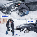 ORIENTOOLS Folding Snow Shovel with D-Grip Handle and Durable Aluminum Edge Blade, Emergency Snow Shovel for Car, Truck, Recreational Vehicle, etc.(Blade 9")