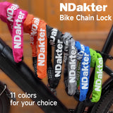 NDakter Bike Chain Lock, 5-Digit Combination Anti-Theft Bicycle Lock, 3.2 feet Long Security Resettable Bike Locks Heavy Duty for Bike, Motorcycle, Bicycle, Door, Gate, Fence, Grill, Gray