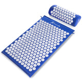 ProsourceFit Acupressure Mat and Pillow Set for Back/Neck Pain Relief and Muscle Relaxation, Blue Large