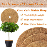 ZeeDix 6 Pcs Coconut Fibers Mulch Ring Tree Protector Mat, 17.8 Inch Coco Coir Tree Protection, Tree Ring Mats Tree Disc Plant Cover for Indoor or Outdoor