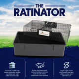 Rugged Ranch RATTR Ratinator Live Rat Squirrel Chipmunk Metal 2 Door Outdoor and Indoor Trap Cage, Catching Stray Animals, Black