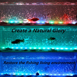 COVOART 15 inches LED Aquarium Light, 2.5W Fish Tank Light Underwater Light Submersible Crystal Glass Lights, 21 LED Beads 12 Colors 19 Modes Brightness Adjustable Memory Function IP68 Waterproof