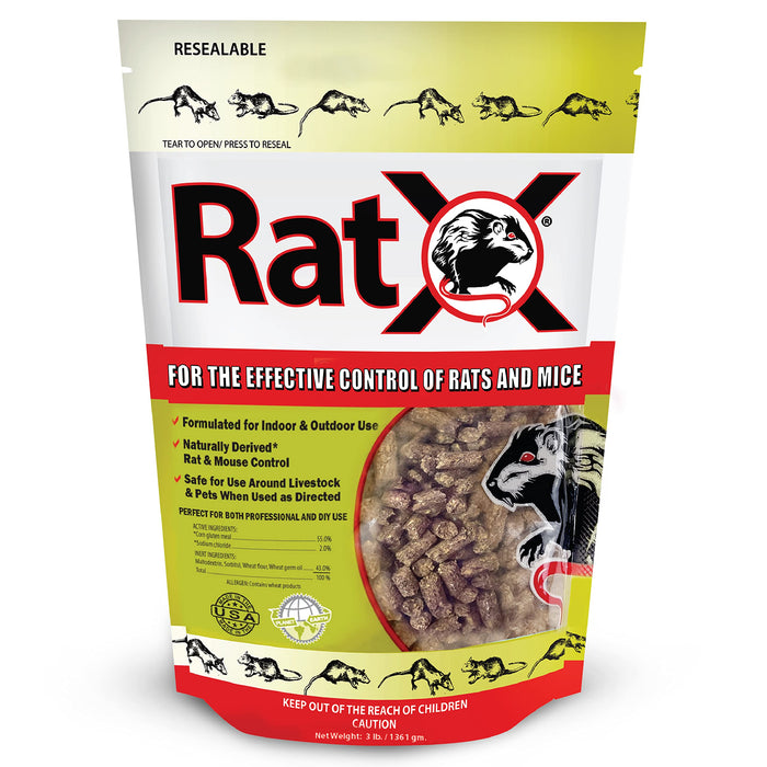 EcoClear Products 620102, RatX All-Natural Poison Free Humane Rat, Mouse, 3 lb. Bag