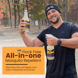 Flock Free Natural Mosquito Control Spray Concentrate, Repels Mosquitoes, Ticks, Fleas, Flies, Gnats, and Chiggers Away. Makes up to 32 Gallons! (32 oz Concentrate)