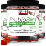 FORCE FACTOR ProbioSlim Apple Cider Vinegar Gummies, 3-Pack, with Organic Apple Cider Vinegar and LactoSpore Probiotics and Prebiotics to Support Digestion, Metabolism, and Immune Health, 360 Gummies