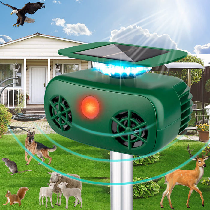 HiAnifri Solar Ultrasonic Animal Repeller,2023 Upgrade Cat Repellent Outdoor to Keep Cats Away,Solar Animal Repeller with Motion Sensor and Sound,Cat Deer Rabbit Dog Repellent Devices for Plants Yard