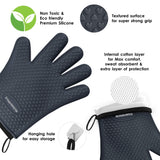 KITCHEN PERFECTION Silicone Smoker Oven Gloves-Extreme Heat Resistant BBQ Gloves-Handle Hot Food Right on Your Grill Fryer & Pit|Waterproof Grilling Cooking Baking Mitts|Superior Value Set +3 Bonuses