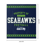 FOCO Seattle Seahawks NFL Team Property Of Sherpa Fleece Blanket