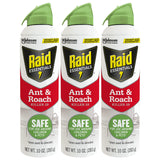 Raid Essentials Ant & Roach Killer Aerosol Spray, Child & Pet Safe, Kills Insects Quickly, for Indoor Use, 10 oz (Pack of 3)