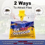 Fly Traps Outdoor Fly Trap Hanging with 30g Fly Bait, Natural Pre-Baited Fly Bags Outdoor Disposable Stable Horse Ranch Fly Trap Bag Fly Catchers Killer Outdoor 2 Pack