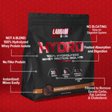 Labrada Hydro 100% Pure Hydrolyzed Whey Protein Isolate Powder, Lactose Free, Glutamine, Fastest Digesting Whey Available, Instant Mixing, Delicious Taste 4lb (Chocolate)