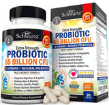 Probiotic 65 Billion - Probiotics with Prebiotic for Women & Men - Lactobacillus Acidophilus Digestive Health Capsules - Targeted Release Technology - Shelf Stable Supplement Non-GMO Dairy Free-30ct