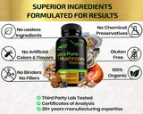 Organic Mushroom Supplement Extracts of Lions Mane Cordyceps Chaga Reishi Turkey Tail Maitake Shiitake Capsules - Natural Vitamins Minerals Antioxidants Supplement - Made in The USA