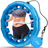 Infinity Weighted Hula Fit Hoop for Adult Weight Loss, 2 in 1 Smart Fitness Exercise Hoop for Women Abs Workout, Fit on Form 24/28/32 Detachable Knots