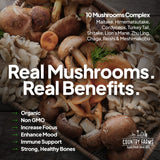 COUNTRY FARMS Super Greens Natural Flavor, 50 Organic Super Foods, USDA Organic Drink Mix, Fruits, Vegetables, Super Greens, Mushrooms & Probiotics, Supports Energy, 60 Servings