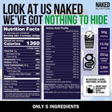 NAKED Nutrition Chocolate Naked Mass - All Natural Chocolate Weight Gainer Protein Powder - 8Lb Bulk, GMO Free, Gluten Free & Soy Free. No Artificial Ingredients - 1,360 Calories - 11 Servings