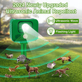 2024 Upgraded Ultrasonic Animal Repellent,Deer Repellent Devices Cat Repellent Outdoor Solar Animal Repeller with Motion Sensor Flashing Light to Scare Away Coyote Dog Rabbit Squirrel Raccoon