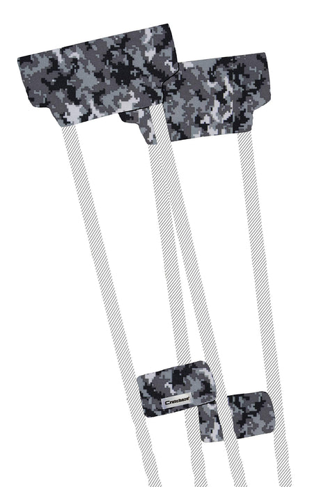 Crutcheze Premium USA Made Crutch Pad and Hand Grip Covers | Comfortable Underarm Padding Washable Breathable Moisture Wicking Orthopedic Products Crutch Accessories (Digital Snow Camo)