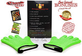 KITCHEN PERFECTION Silicone Smoker Oven Gloves -Extreme Heat Resistant BBQ Gloves-Handle Hot Food Right on Your Grill Fryer&Pit|Waterproof Grilling Cooking Baking Mitts |Superior Value Set +2 Bonuses