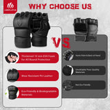 Liberlupus MMA Gloves for Men & Women, Martial Arts Bag Gloves, Kickboxing Gloves with Open Palms, Boxing Gloves for Punching Bag, Sparring, Muay Thai, MMA