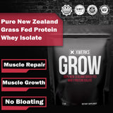 Xwerks Grow: Whey Protein Isolate Powder - Keto-Friendly - Soy & Gluten-Free - Nutrition Muscle Shake - 25g - 30 Servings for Optimum Strength Fitness - Easy-Digesting - Grass-Fed - Chocolate Flavor