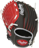 Rawlings | PLAYERS Series T-Ball & Youth Baseball Glove | Left Hand Throw | 10" | Dark Shadow/Red/White