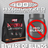 Labrada Hydro 100% Pure Hydrolyzed Whey Protein Isolate Powder, Lactose Free, Glutamine, Fastest Digesting Whey Available, Instant Mixing, Delicious Taste 4lb (Chocolate)