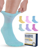 Pembrook Bamboo Diabetic Socks for Women & Men - 6 Pairs Ankle Length Diabetic Socks Women | Bamboo Socks Womens | Neuropathy Socks for Women