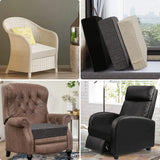 BUYUE Thickened Chair Cushion for Elderly 20" x 20" x 5", Original Linen High-Density Foam Recliner Chair Pad Couch Armchair Seat Cushion, Black