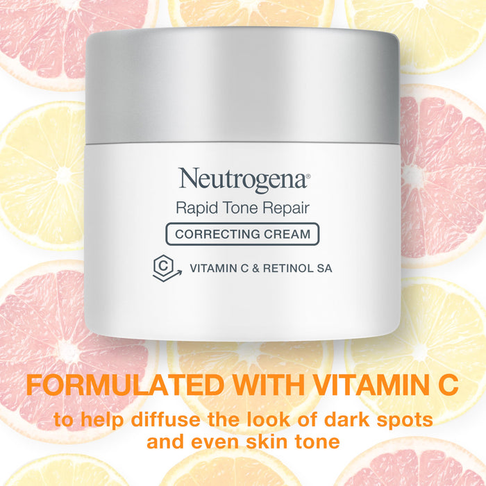 Neutrogena Rapid Tone Repair Retinol + Vitamin C Correcting Cream, 1.7 oz, Reduces Dark Spots, Fine Lines & Wrinkles