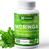 Moringa Capsules| Moringa Oleifera |10,000mg| 300 Capsules| 100% Pure| Non-GMO and Gluten Free Supplement | Complete Green Superfood | Moringa Leaf Extract Powder| Immune System| Energy| Metabolism