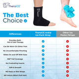 TheraICE Ankle Ice Pack Wrap for Swelling, Reusable Ankle Ice Pack for Sprained Ankle Injuries, Cold Therapy Sock Compression, Plantar Fasciitis Relief, Achilles Tendonitis, Sore Feet, Foot & Heel