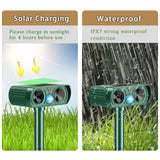 2 Packs Solar Ultrasonic Animal Repeller, Waterproof Deterrent with PIR Sensor, Outdoor Deer Repellent Devices to Repel Cat, Dog, Raccoon, Fox, Skunk, Rabbit, Deer, Squirrel for Yard Garden