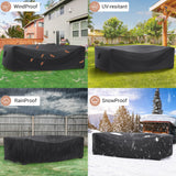 Heavy Duty Patio Furniture Covers Waterproof, Mrrihand Patio Furniture Outdoor Sectional Sofa Set , Patio Table and Chair Set Cover 89.7"L×62.2"W×28.3"H