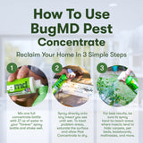 BugMD Starter Kit - Essential Oil Pest Concentrate (2 Pack), Plant-Powered Bug Spray Quick Kills Flies, Ants, Fleas, Ticks, Roaches, Mosquitoes and More