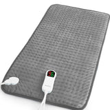 Extra Large Heating Pad for Back Pain Relief & Cramps - King Size Heat pad 17" x 33" with 10 Heat Settings 6 Timer Auto Shut Off - Upgrade Hot Pad Washable （Grey）