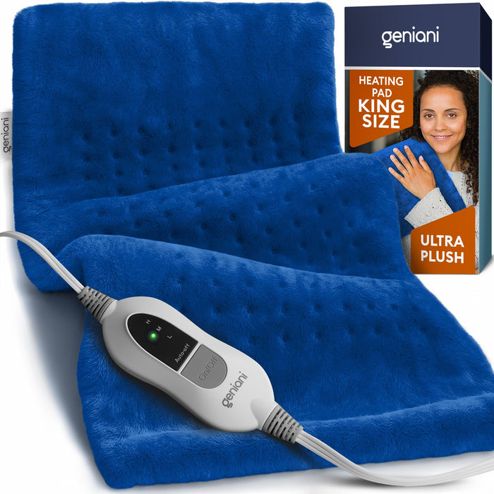 GENIANI XL Heating Pad for Back Pain & Cramps Relief, Auto Shut Off, Machine Washable, Heat Pad, Holiday Gifts for All, Gifts for Women, Gifts for Men, Heat Patch (Space Blue)