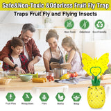 Fruit Fly Trap for Indoors, 2023 Upgrade Fruit Fly Killer Gnat Traps for House Indoor with Yellow Sticky Pads, Non-Toxic Reusable Fly Catcher Gnats Killer Comes with Attractant for Home/Plant (2 Pack)