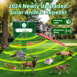 1Pcs Ultrasonic Animal Repellent Outdoor Solar Animal Repeller Waterproof with Motion Detection&Strobe Flashing Light Sensor for Cat,Deer,Skunk Repellent Devices Deterrent for Yard