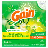 Gain Powder Laundry Detergent for Regular and HE Washers, Original Scent, 137 ounces 133 loads