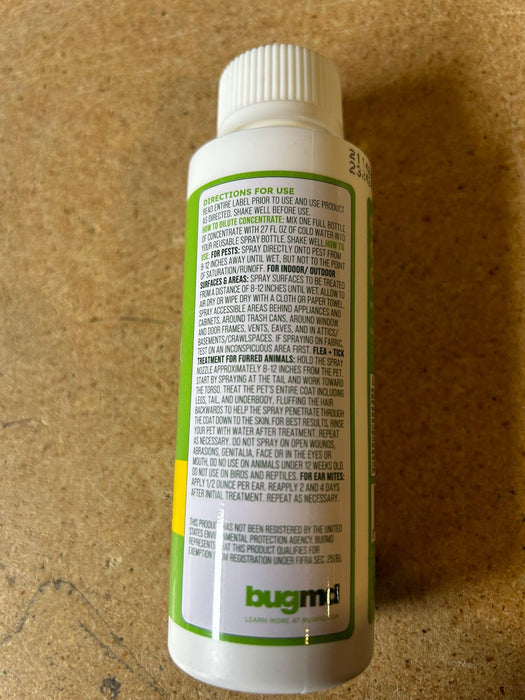 BugMD Pest Control Essential Oil Concentrate 3.7 oz (2-Pack), Plant-Powered Bug Spray Quick Kills Flies, Ants, Fleas, Ticks, Roaches, Mosquitoes