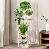 AZERPIAN Plant Stand 5 Tier Indoor Metal Flower Shelf for Multiple Plants Corner Tall Flower Holders for Patio Garden Living Room Balcony Bedroom, Black (5 Tier-White)