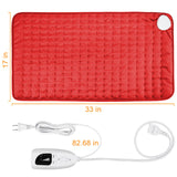 VIBOOS Heating Electric Pad for Back, Shoulders, Abdomen, Waist, Legs, Arms, Electric Heating Pad with Heat Settings, Timer, Heat Pad with Auto Shut Off, Red (17''×33'')