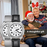 Hearkent Atomic Talking Watch for Visually impaired,Quartz Wrist Watch Leather Strap Gift for Elderly or Blind People