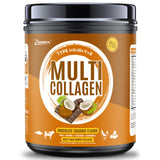 Zammex Collagen Peptides Powder, Multi Collagen Chocolate Protein Powder, 5 Collagen Types, 41 Servings, Hydrolyzed Collagen, Protein Shake, Supports Hair and Skin, Gut Health, 1lb