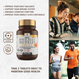 Bee and You Royal Jelly, Propolis Extract, Bee Pollen, 60ct, 100% Natural Superfood, Ultra Pure, Immune Support Supplement, Antioxidants, Keto, Paleo, Gluten-Free