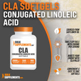 BULKSUPPLEMENTS.COM Conjugated Linoleic Acid Softgels - CLA Supplements, CLA 2000mg, CLA Safflower Capsules, CLA Pills - 2 CLA Softgels per Serving, 150-Day Supply, 300 Softgels