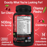 Uric Acid Cleanse Support Supplement - Kidney Herbal Supplements Pills with Chanca Piedra, Celery & Tart Cherry Extract Formula - Joint Support, Uric Acid Flush & Kidney Cleanse Detox Purge Capsules